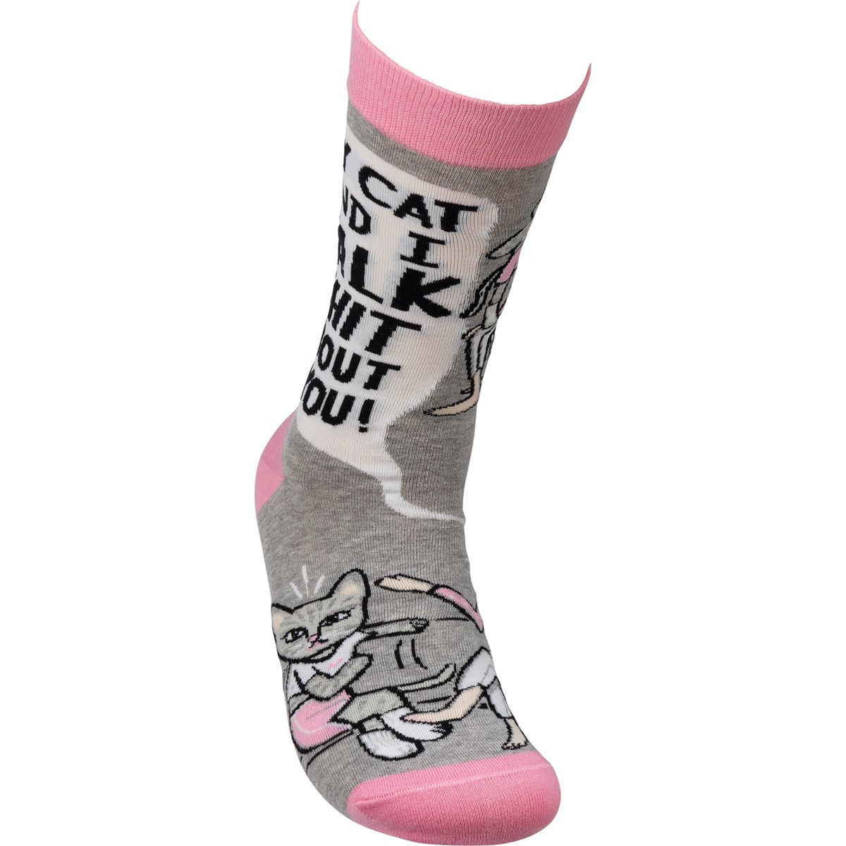 My Cat And I Talk About You Socks - Cotton, Nylon, Spandex