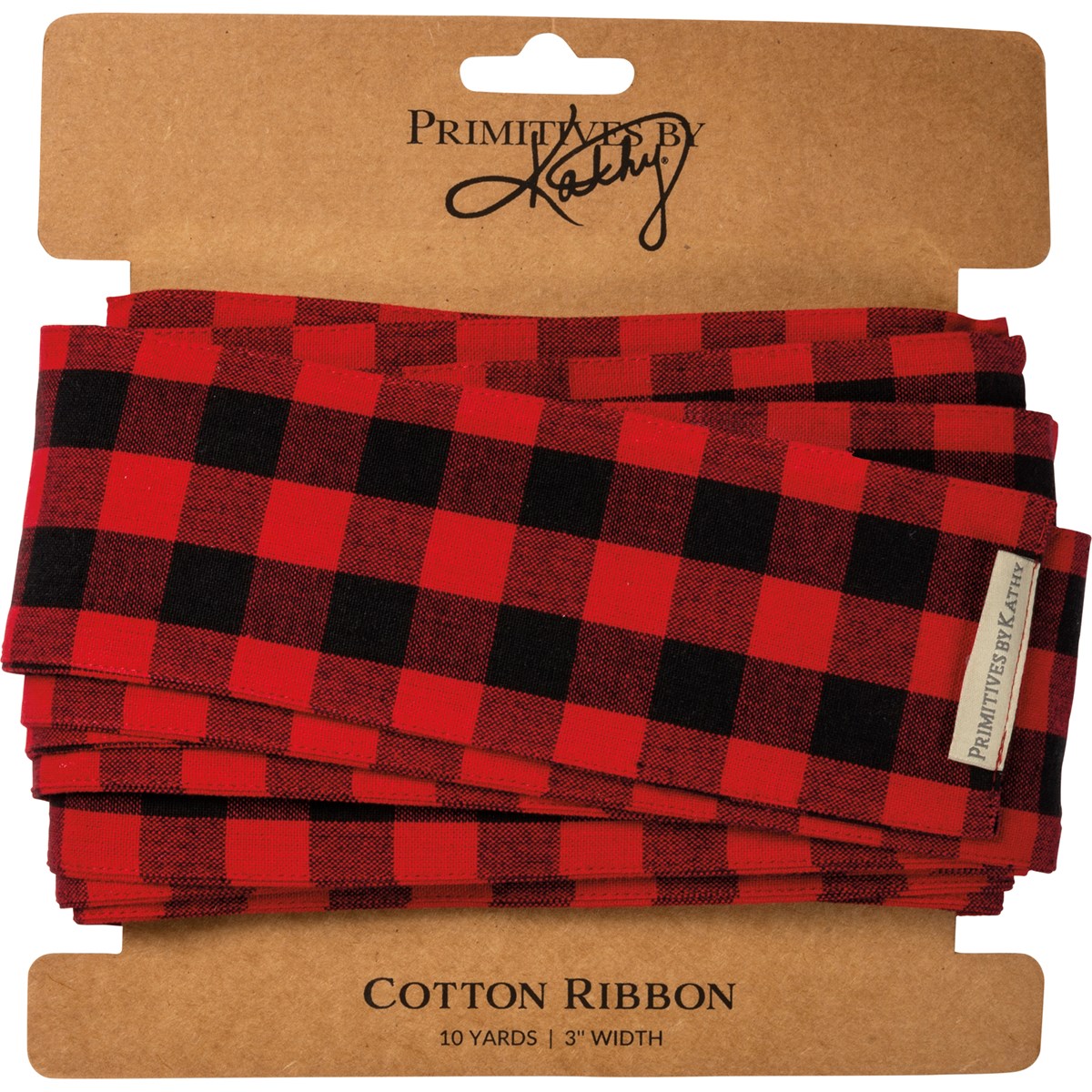 Ribbon - Red And Black Buffalo Check - 10 Yards x 3" - Cotton