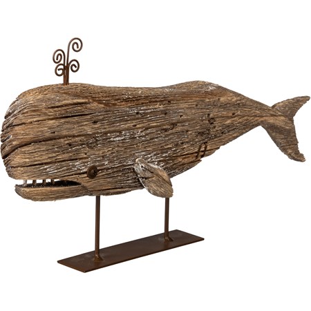 Whale Large Sitter - Wood, Metal, Wire