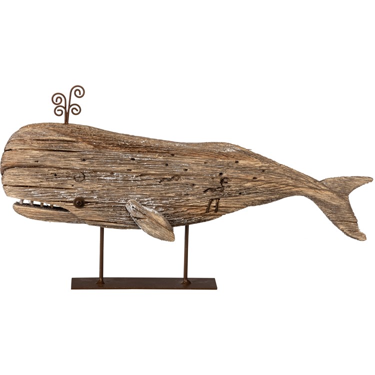 Whale Large Sitter - Wood, Metal, Wire