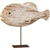 Sitter - Rustic Fish - 10" x 8.75" x 1.50" - Wood, Metal