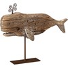 Sitter - Med Whale - 8" x 6.50" x 1.25" - Wood, Metal, Wire