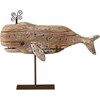 Sitter - Med Whale - 8" x 6.50" x 1.25" - Wood, Metal, Wire