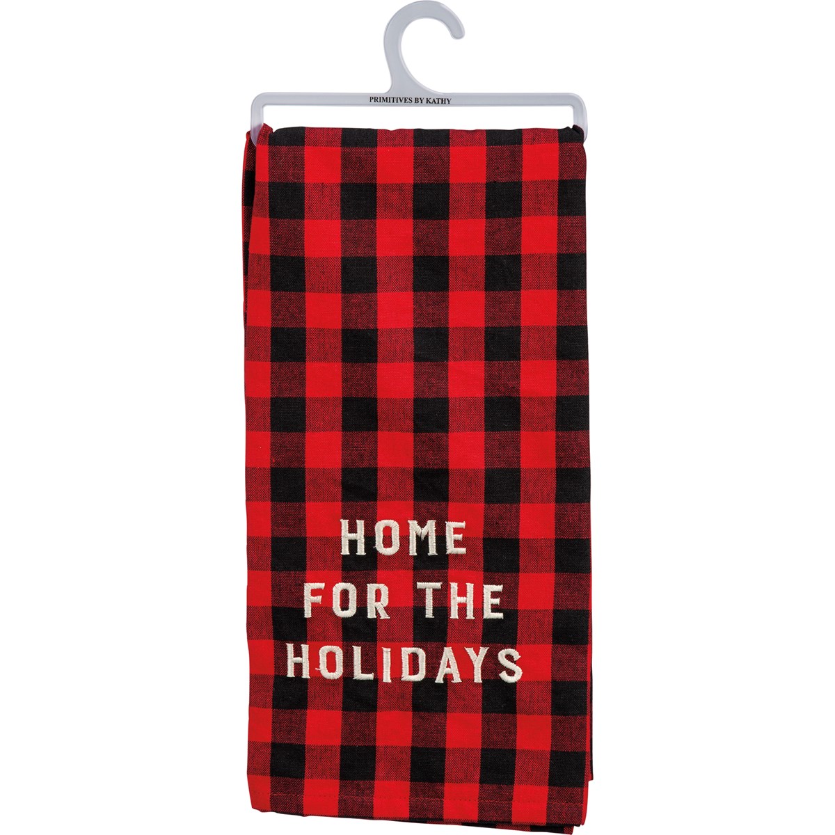 Red Buffalo Check Home For The Holidays Kitchen Towel - Cotton