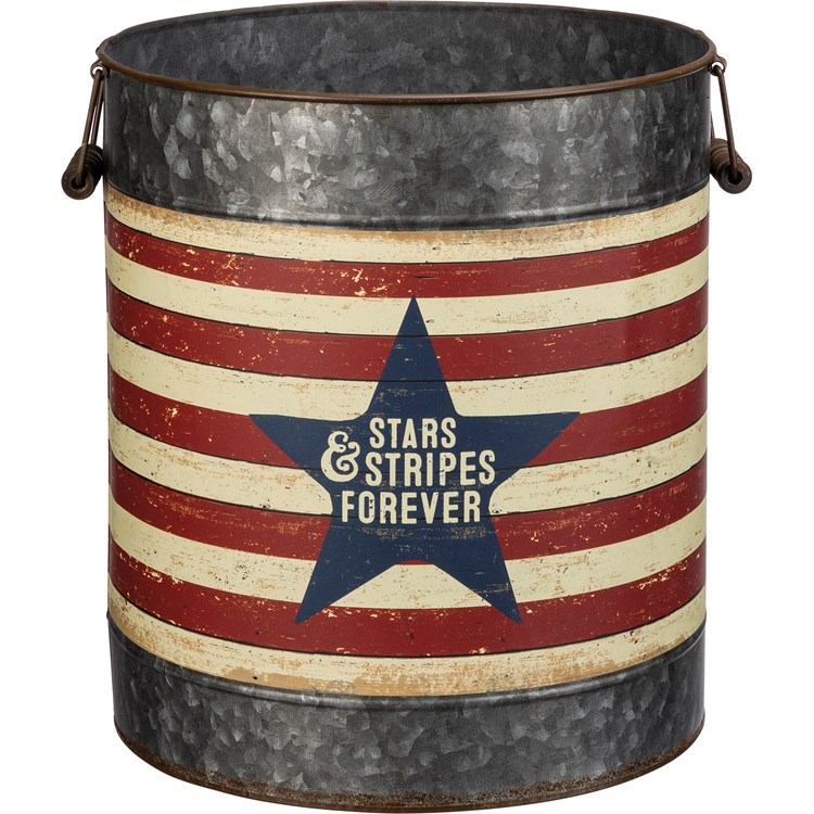 Stars & Stripes Bucket Set - Metal, Paper, Wood