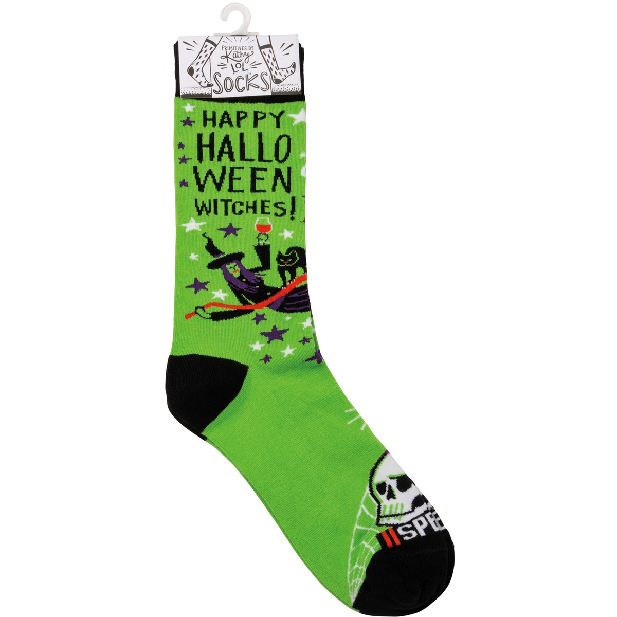 Happy Halloween Witches Socks - Cotton, Nylon, Spandex
