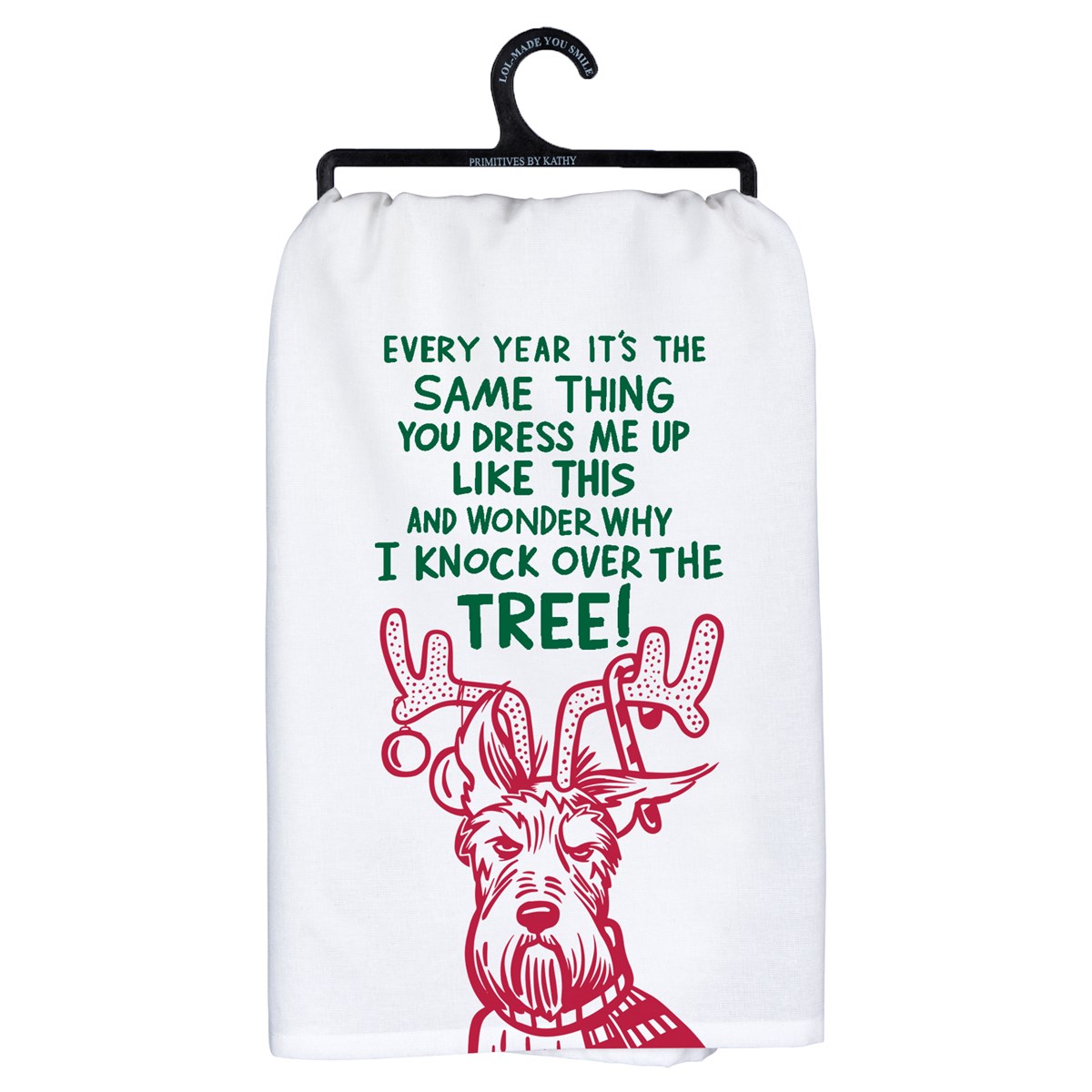 Dog Why I Knock Over The Tree Kitchen Towel - Cotton