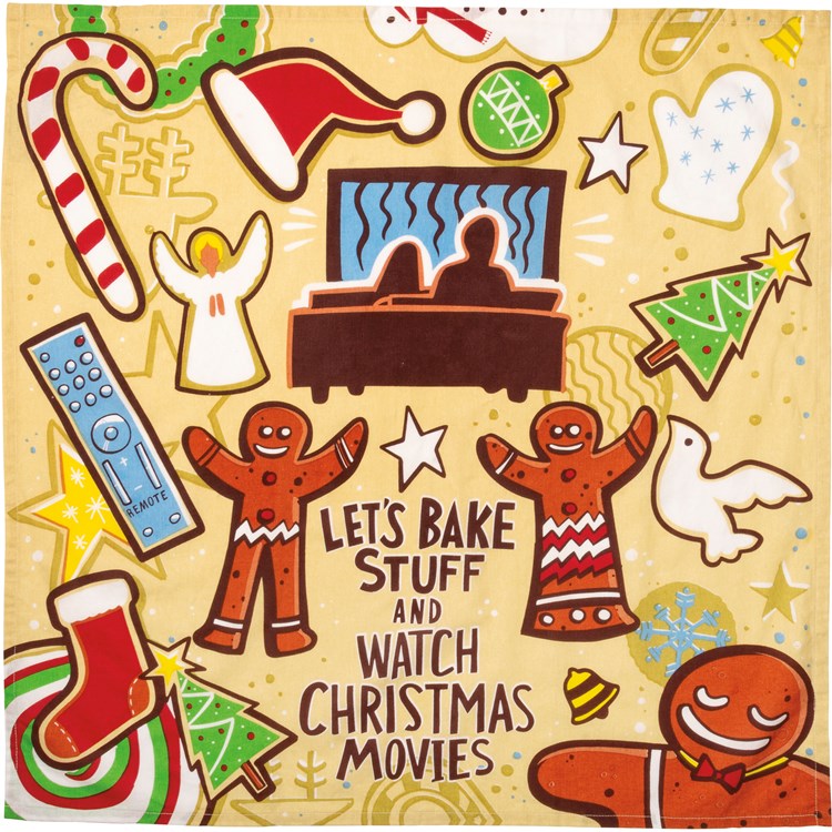 Let's Bake Stuff And Watch Movies Kitchen Towel - Cotton