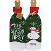 Tis The Season To Get Tipsy Bottle Sock - Cotton, Nylon, Spandex