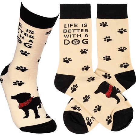 Life Is Better With A Dog Socks - Cotton, Nylon, Spandex