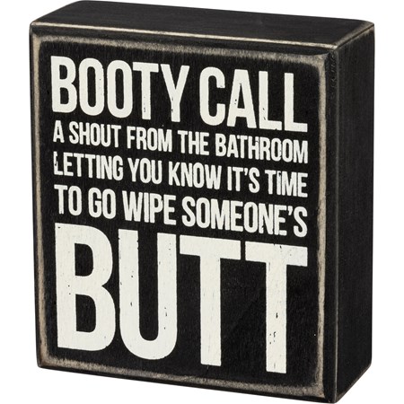 Box Sign - Shout From The Bathroom - 4" x 4.50" x 1.75" - Wood