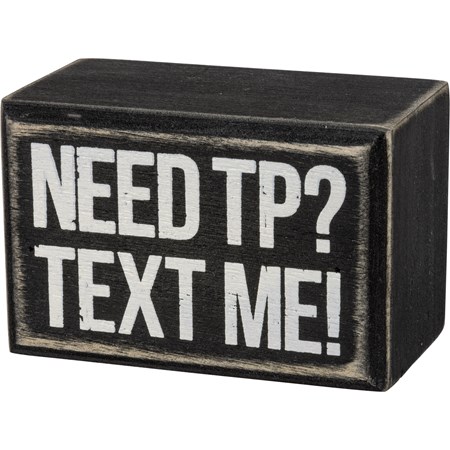 Box Sign - Text Me - 3" x 2" x 1.75" - Wood