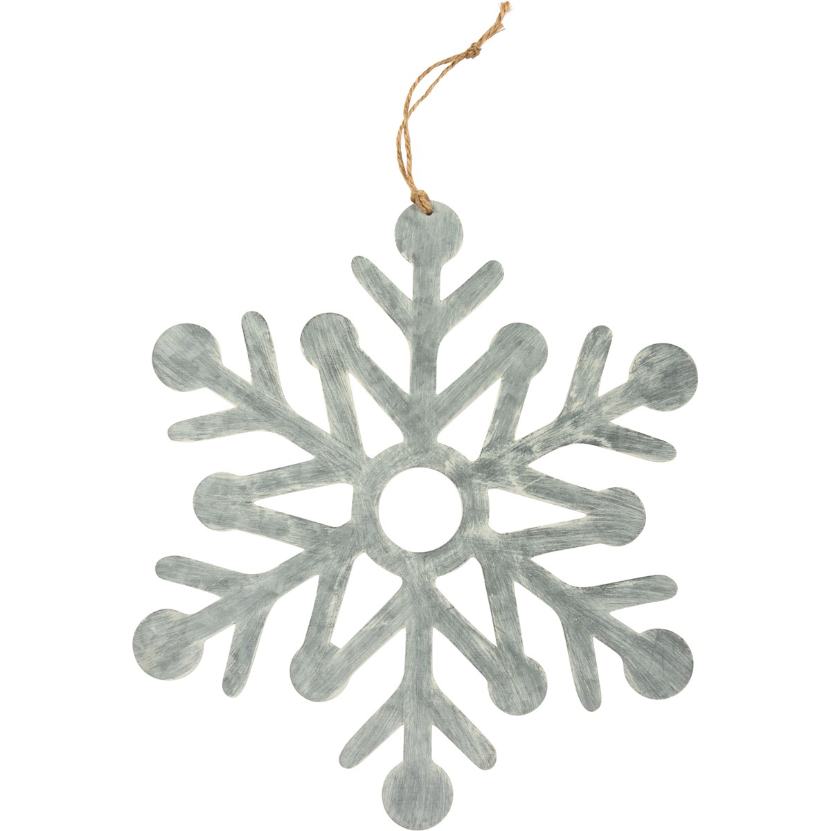 Large Snowflake Hanging Decor - Metal, Jute