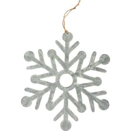Hanging Decor - Lg Snowflake - 11.50" x 13.25" - Metal, Jute