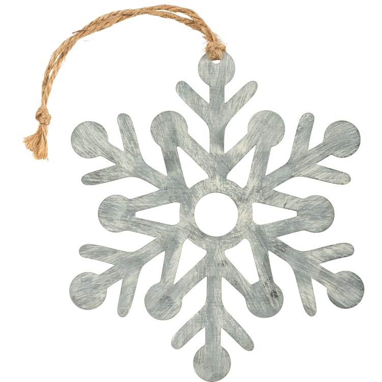 18” Wood Metal Snowflake Ornament - Medium