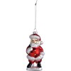 Santa Glass Ornament - Glass, Metal, Glitter