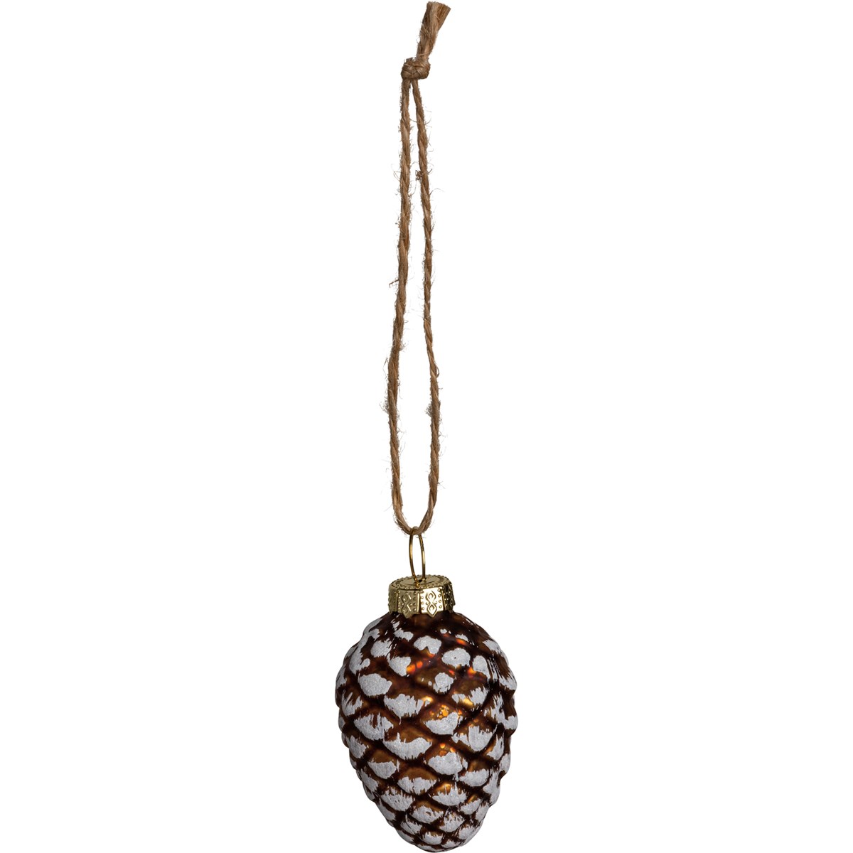 Small Pinecone Glass Ornament - Glass, Metal, Glitter