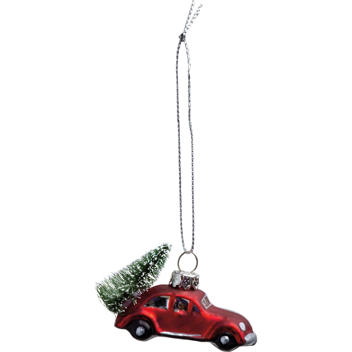 Glass Ornament - Red Car Tree - Vintage Collection | Primitives By Kathy