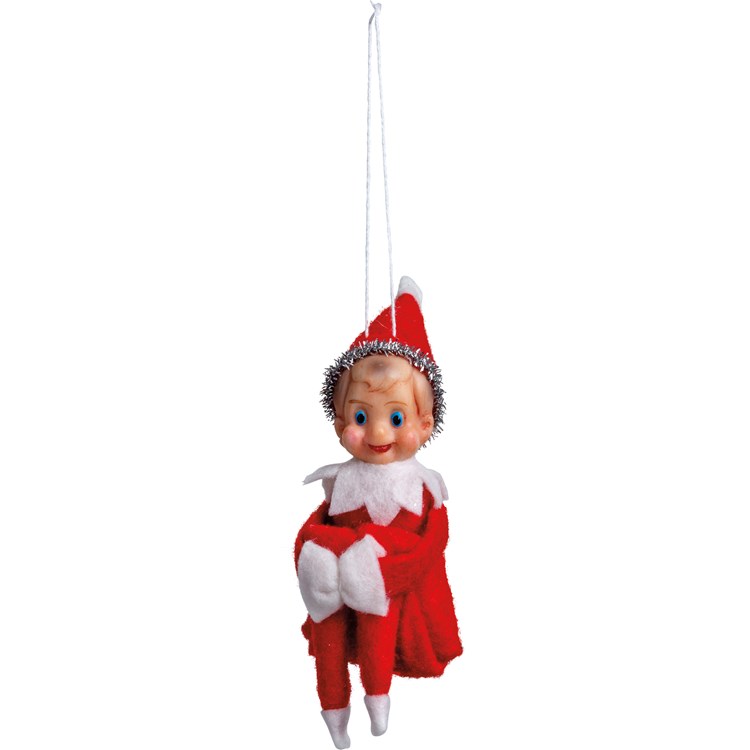 Elf Ornament - Felt, Plastic, Wire, Tinsel