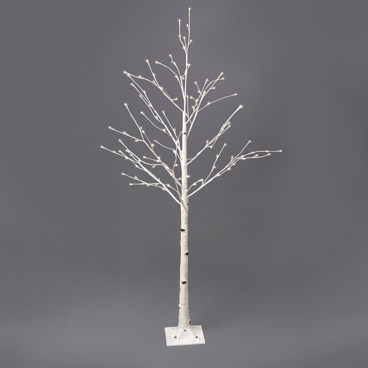 White Birch Medium Tree - Plastic, Cord, Lights