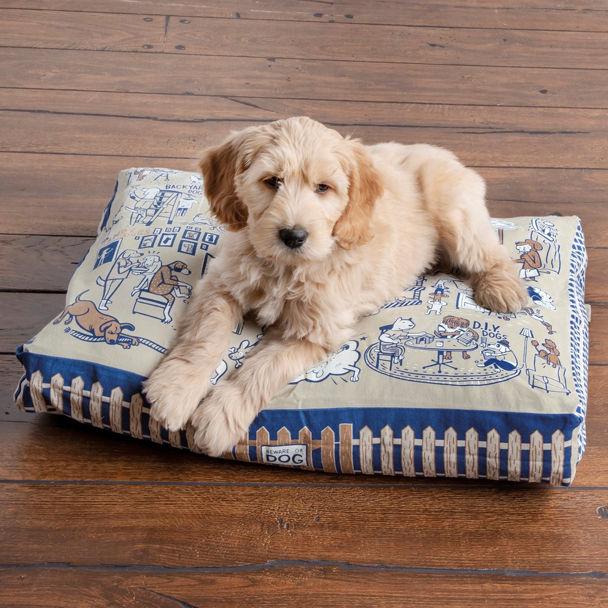 Dog Park Medium Pet Bed Cover - Cotton, Zipper