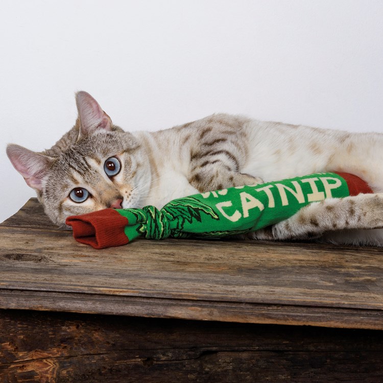 Cat Toy - Dis' Some Dank Catnip - 2.25" x 13" - Cotton, Nylon, Spandex
