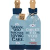 Thank You Cheers To You Bottle Sock - Cotton, Nylon, Spandex