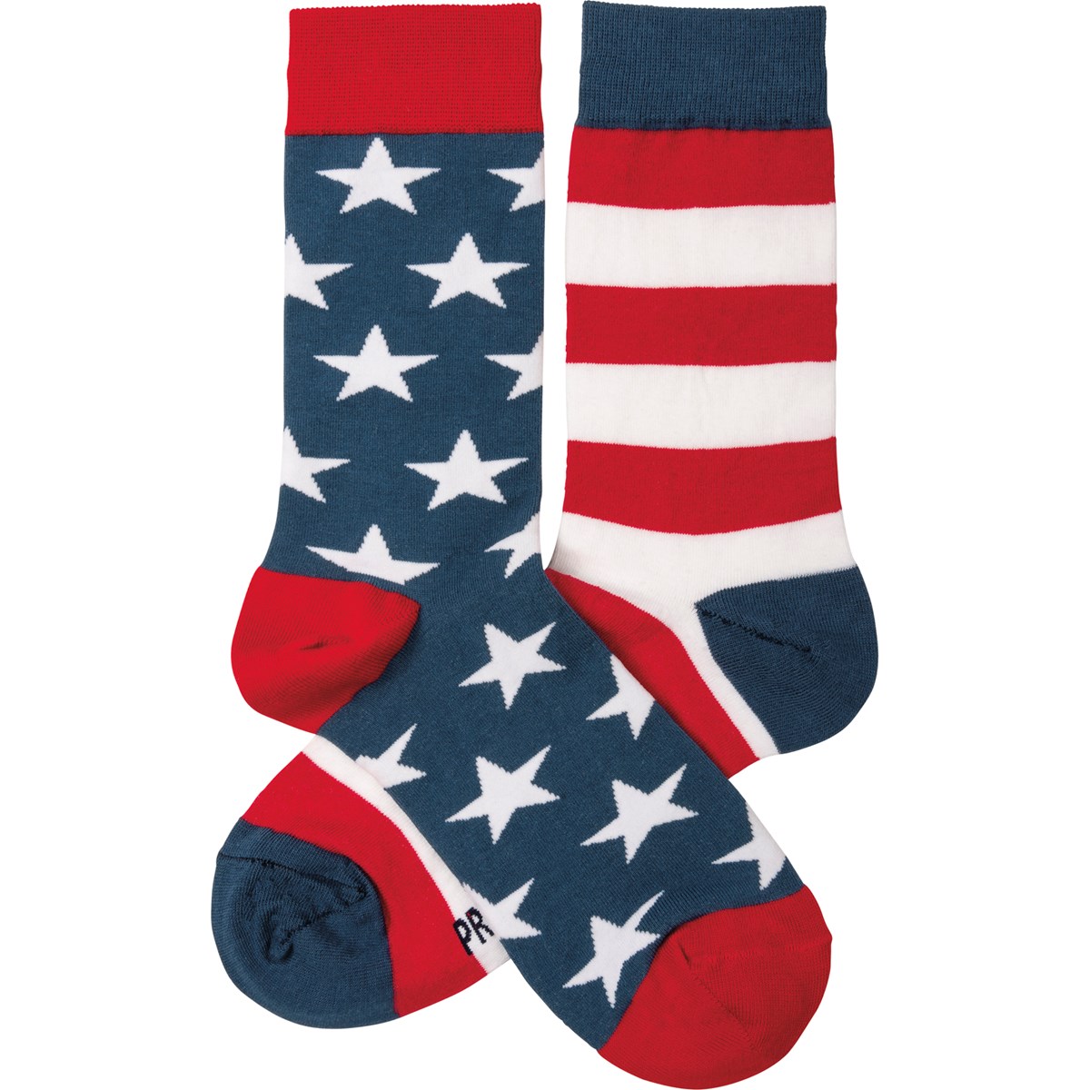 Socks - Stars & Stripes - One Size Fits Most - Cotton, Nylon, Spandex
