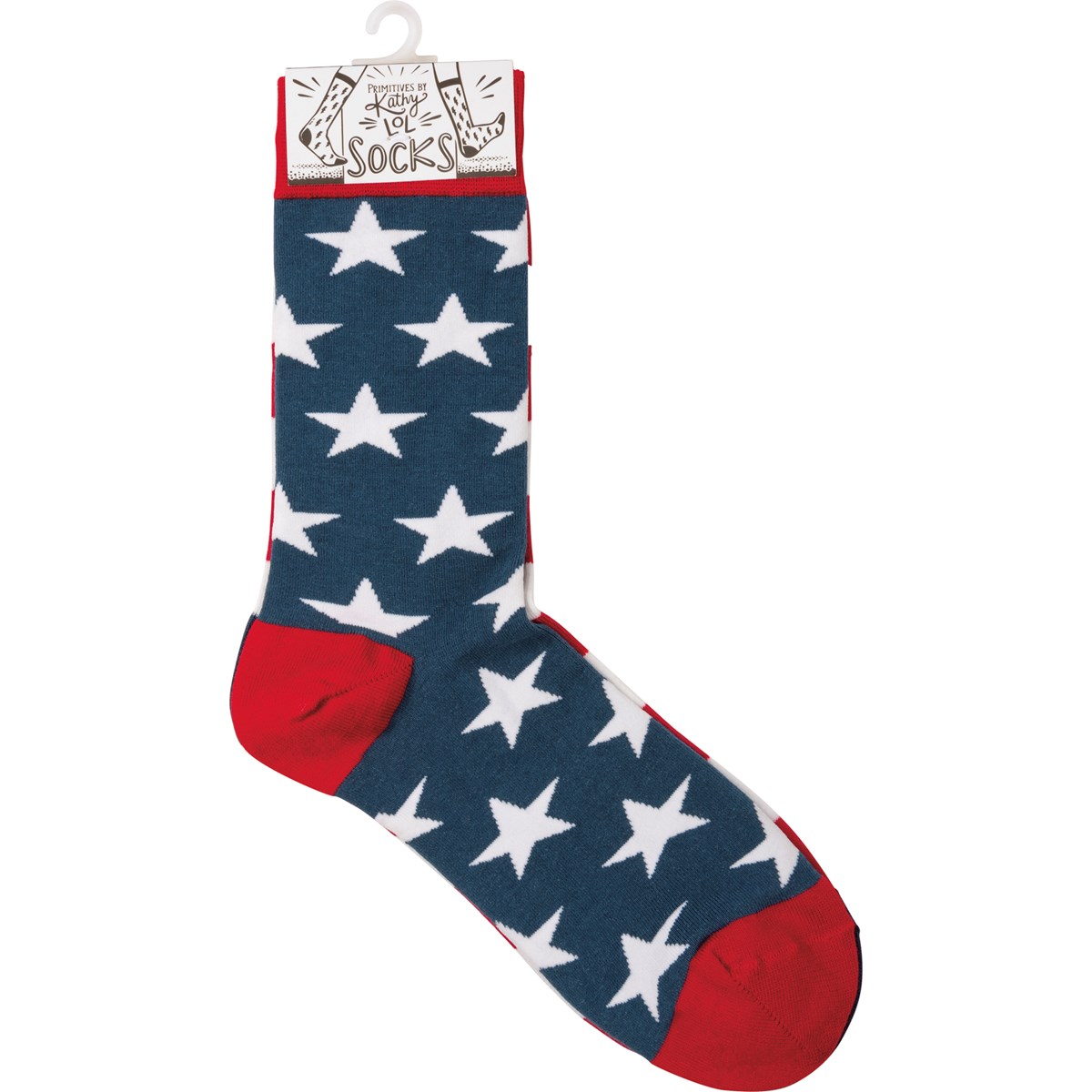 Socks - Stars & Stripes - One Size Fits Most - Cotton, Nylon, Spandex