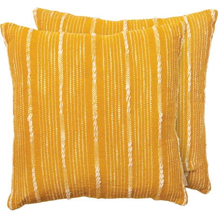 Pillow - Saffron Dobby - 15" x 15" - Cotton, Zipper