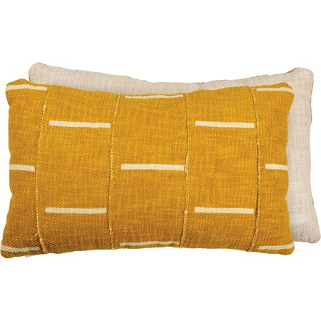 Pillow - Saffron Mud - 25" x 15" - Cotton, Zipper