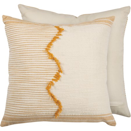 Pillow - Saffron Zig - 18" x 18" - Cotton, Zipper