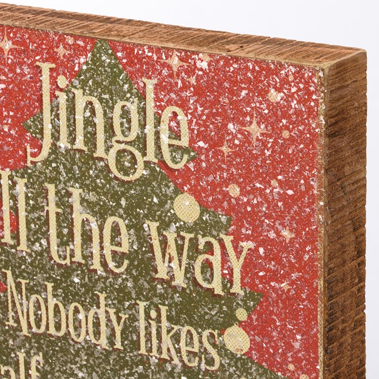 Jingler Block Sign - Wood, Paper, Mica
