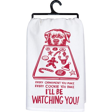 Kitchen Towel - I'll Be Watching You - 28" x 28" - Cotton