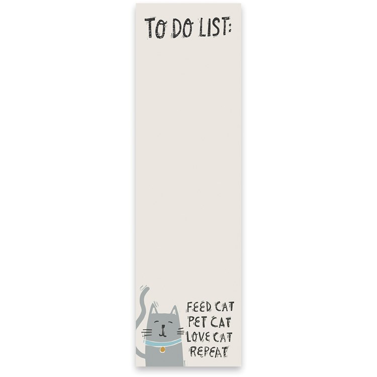 List Notepad - To Do List - 2.75" x 9.50" x 0.25" - Paper, Magnet