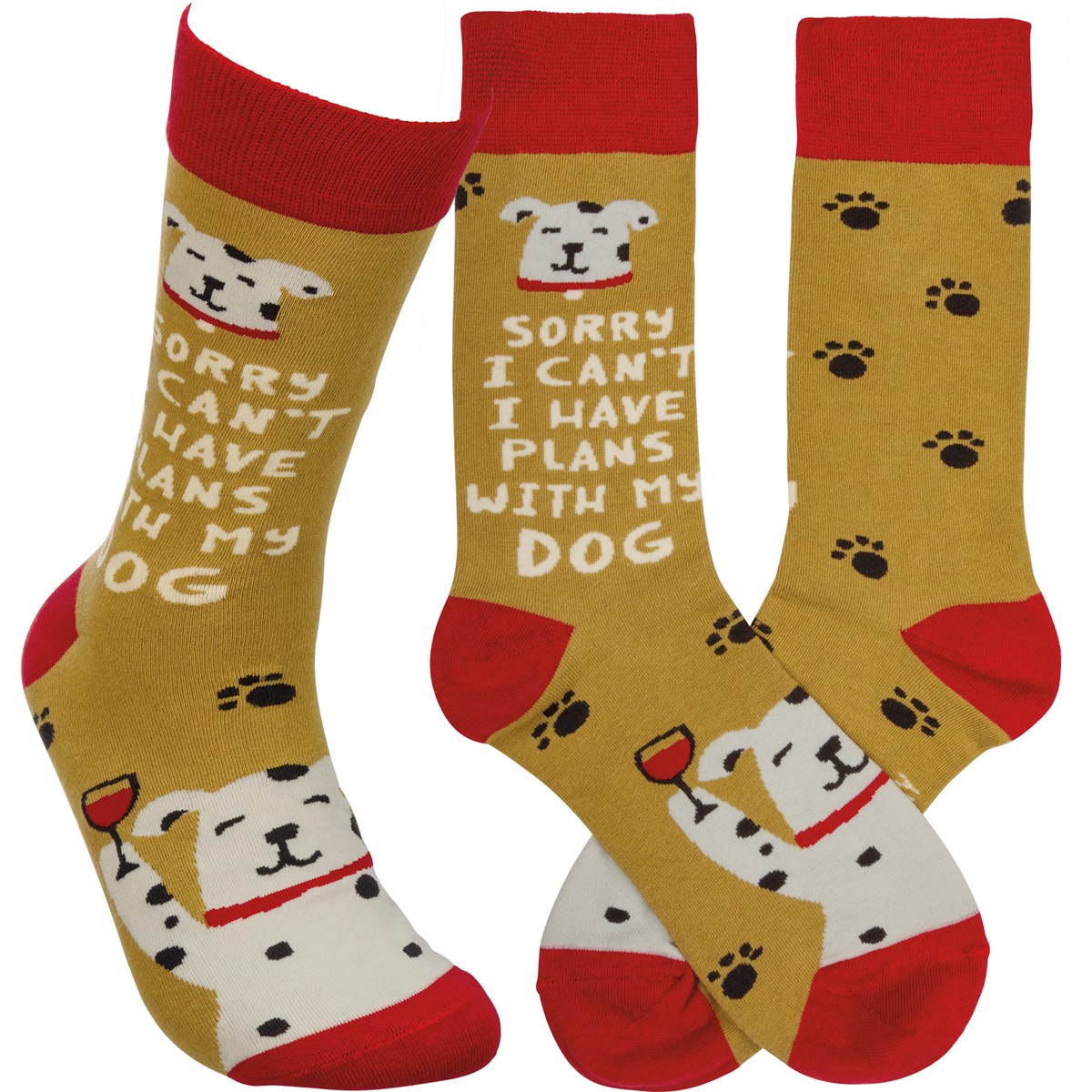 Sorry I Can't I Have Plans With My Dog Socks - Cotton, Nylon, Spandex
