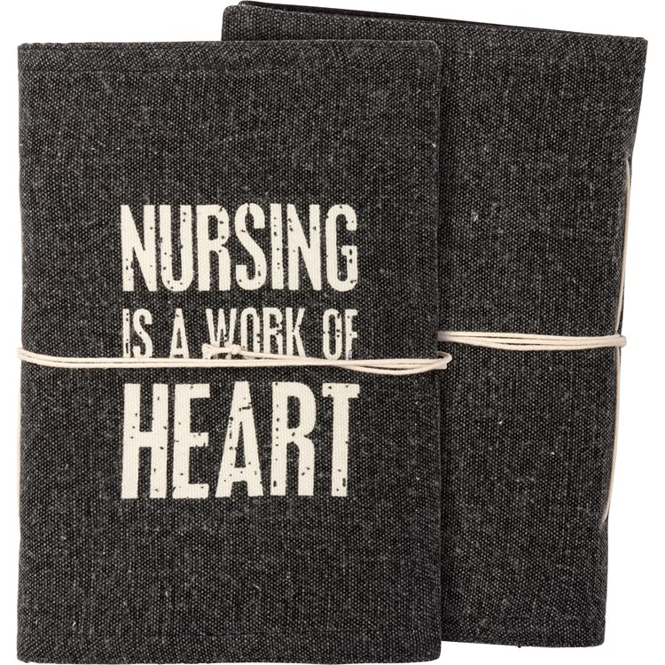 Journal - Nursing Is A Work Of Heart - 5" x 7" x 1" - Canvas, Paper