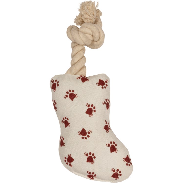 Dog Toy - Stocking - Best Pup Ever - 4" x 6" x 2" - Cotton, Rope