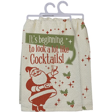 Kitchen Towel - Look A Lot Like Cocktails - 28" x 28" - Cotton