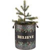 Merry And Bright Bucket Set - Metal, Paper, Wood