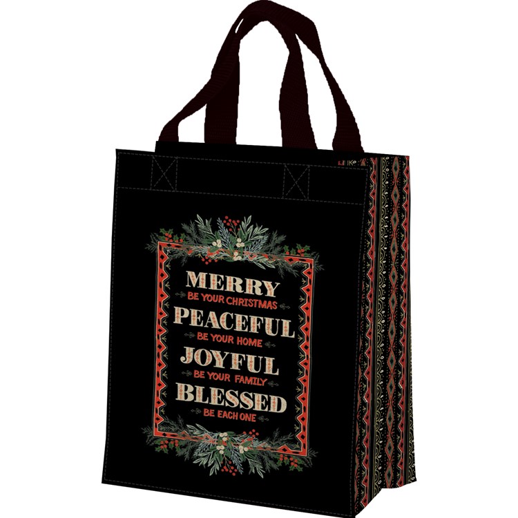 Merry Be Your Christmas Daily Tote - Post-Consumer Material, Nylon