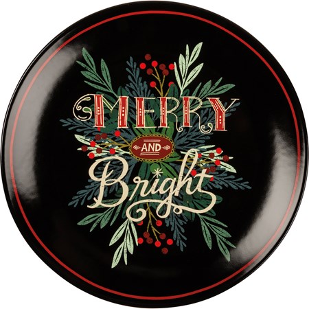 Plate - Merry And Bright - 12" Diameter  - Stoneware