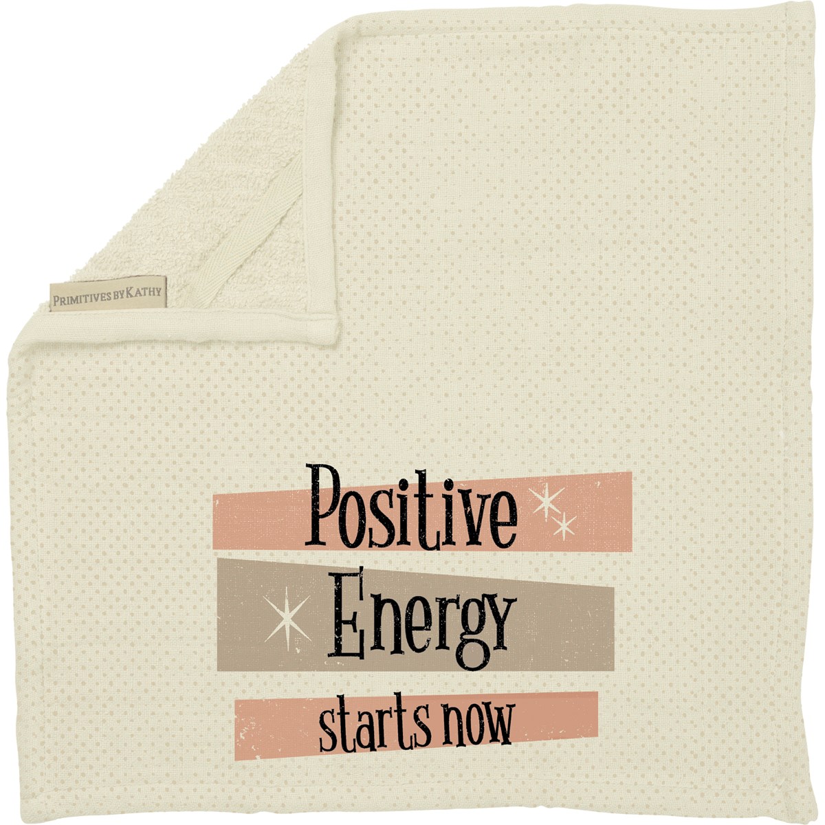 Positive Energy Starts Now Washcloth - Cotton, Terrycloth