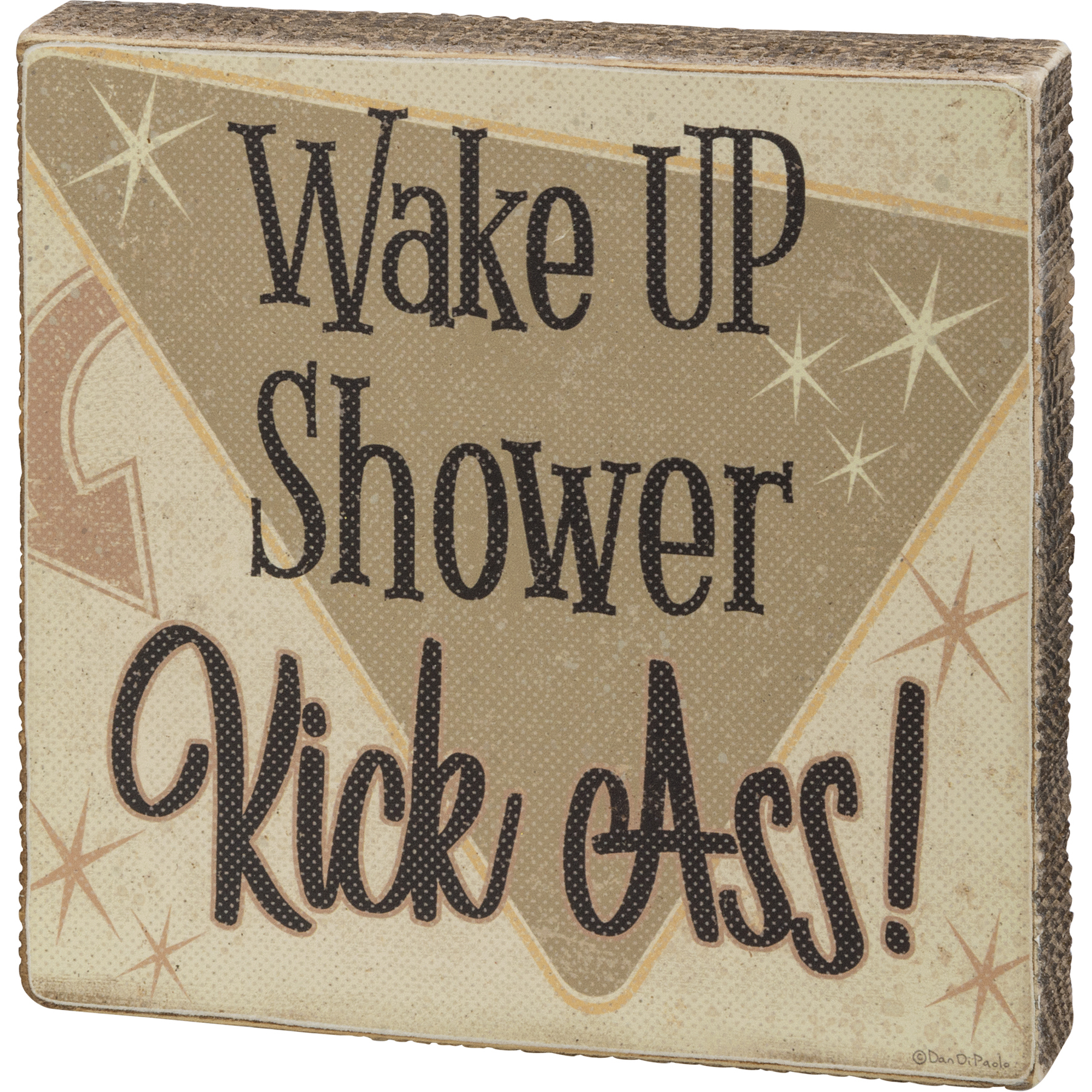 Block Sign Wake Up Shower Room by Room Collection Primitives By Kathy