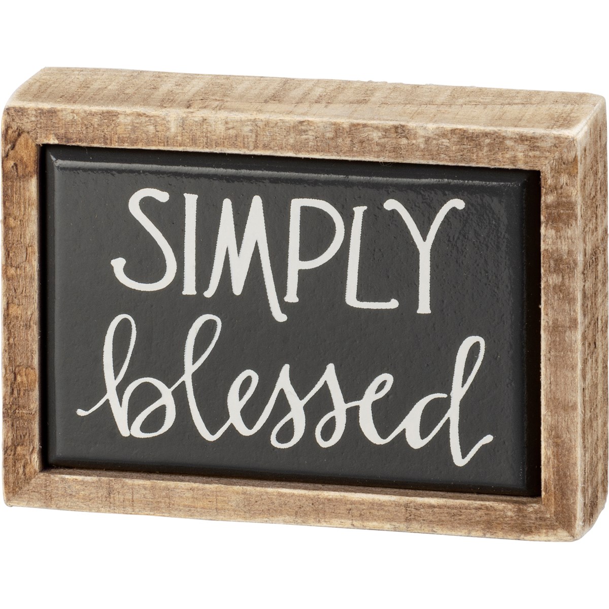 Simply Blessed Box Sign Mini - Wood