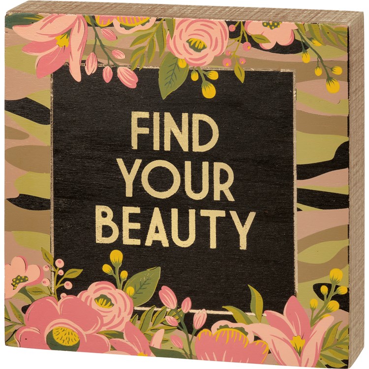 Find Your Beauty Box Sign - Wood