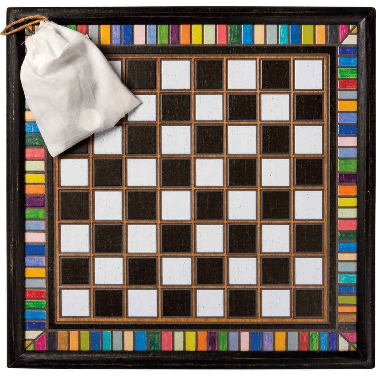Checkers Wall Game - Wood, Cotton