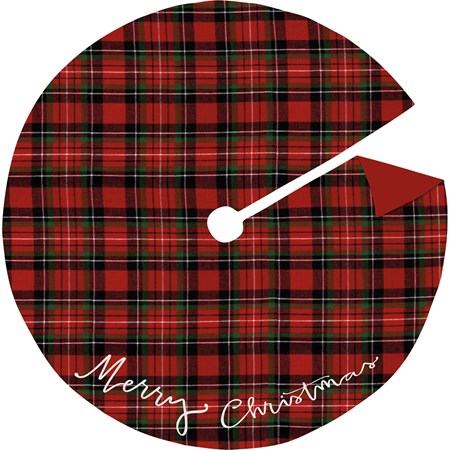Tree Skirt Med - Merry Christmas - 24" Diameter - Cotton