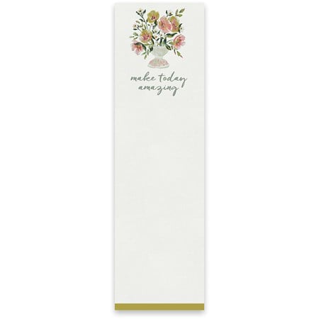 List Notepad - Make Today Amazing - 2.75" x 9.50" x 0.25" - Paper, Magnet