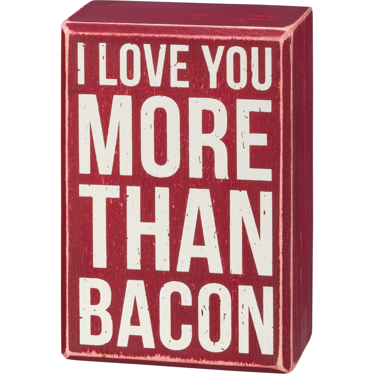 I Love You More Than Bacon Box Sign And Sock Set - Wood, Cotton, Nylon, Spandex, Ribbon